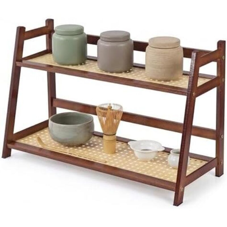 50% Off Bamboo Double Layer Coffee Rack - Stylish & Functional
