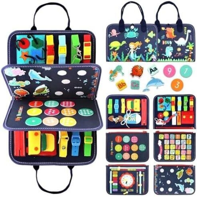 Montessori Busy Board for Kids - Travel-Friendly Educational Toy