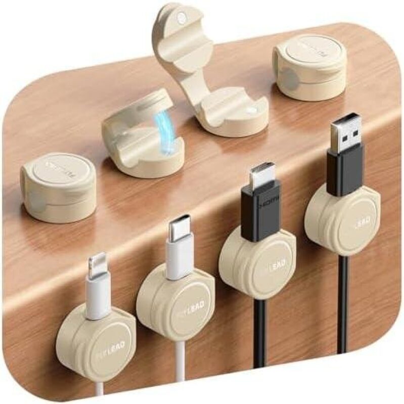 Save 50% on Silicone Magnetic Cable Organizers for Desks - 8 Pack