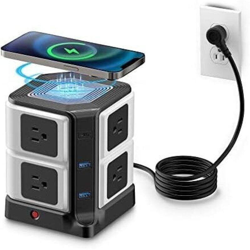 Powerful 8-Outlet Charging Station with 3 USB Ports - 20W PD Fast Charging