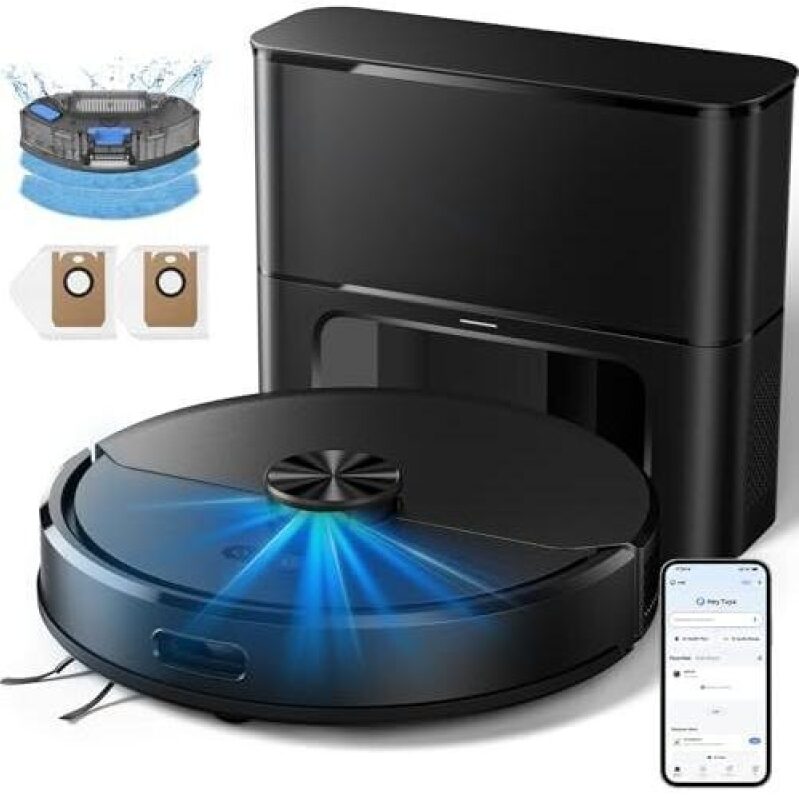 Kilgone Robot Vacuum Cleaner - 6000Pa Suction, LiDAR, 90 Days Auto Dust Bin