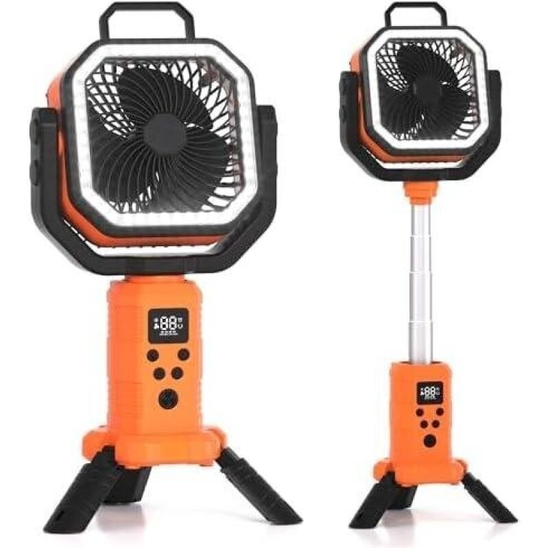 Portable 20000mAh Camping Fan with Remote Control and LED Light - 50% OFF