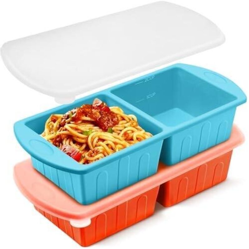 2 Pack Silicone Freezer Trays With Lid For Easy Storage