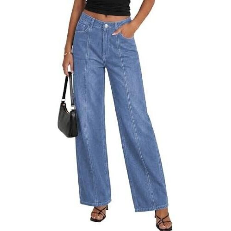 High-Waisted Loose Fit Denim Pants - 40% Discounted