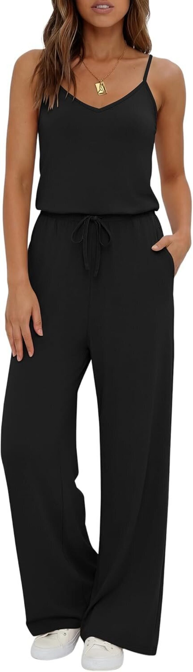 Ekouaer Women's Sleeveless Wide Leg Jumpsuit - Perfect for Casual and Comfortable Style