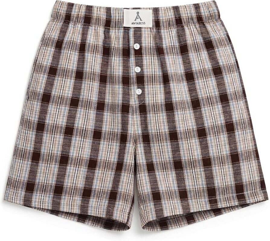 ANRABES Women's Gingham Boxer Shorts - Stylish and Comfortable