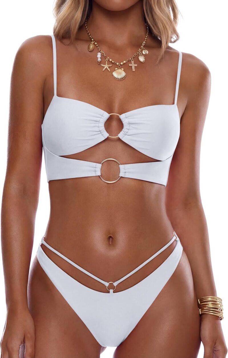 ANRABES Double Loop Bikini Set - Affordable Summer Style