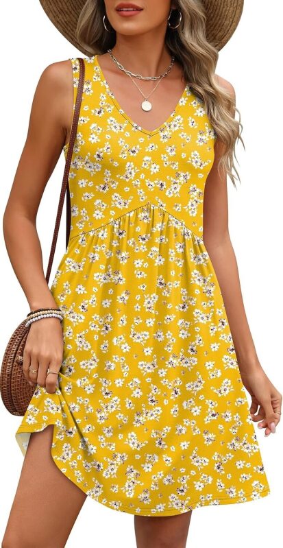 ANRABESS Women's Floral Print Sleeveless Summer Dress - Stylish & Affordable