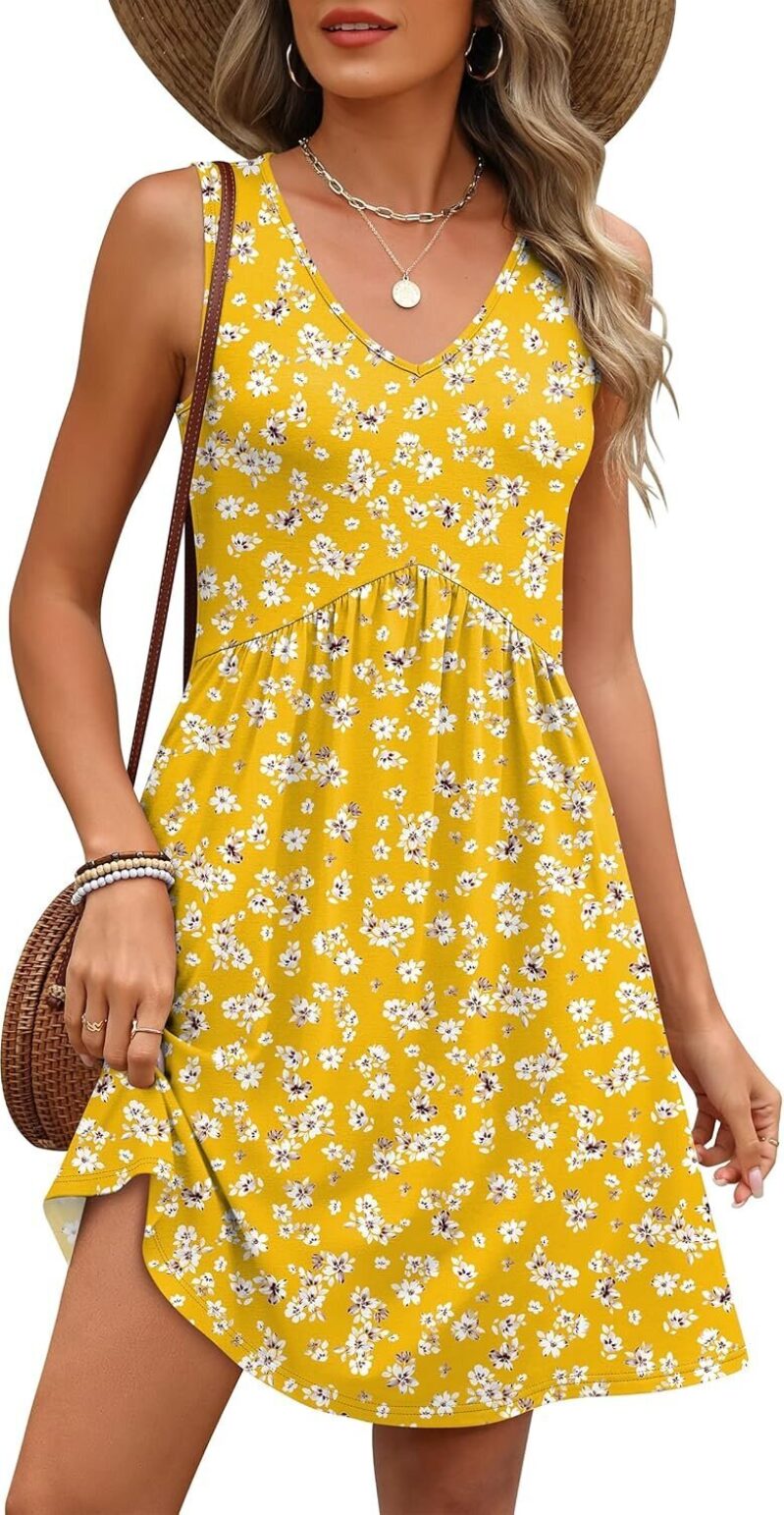 ANRABESS Women's Floral Print Sleeveless Summer Dress - Stylish & Affordable