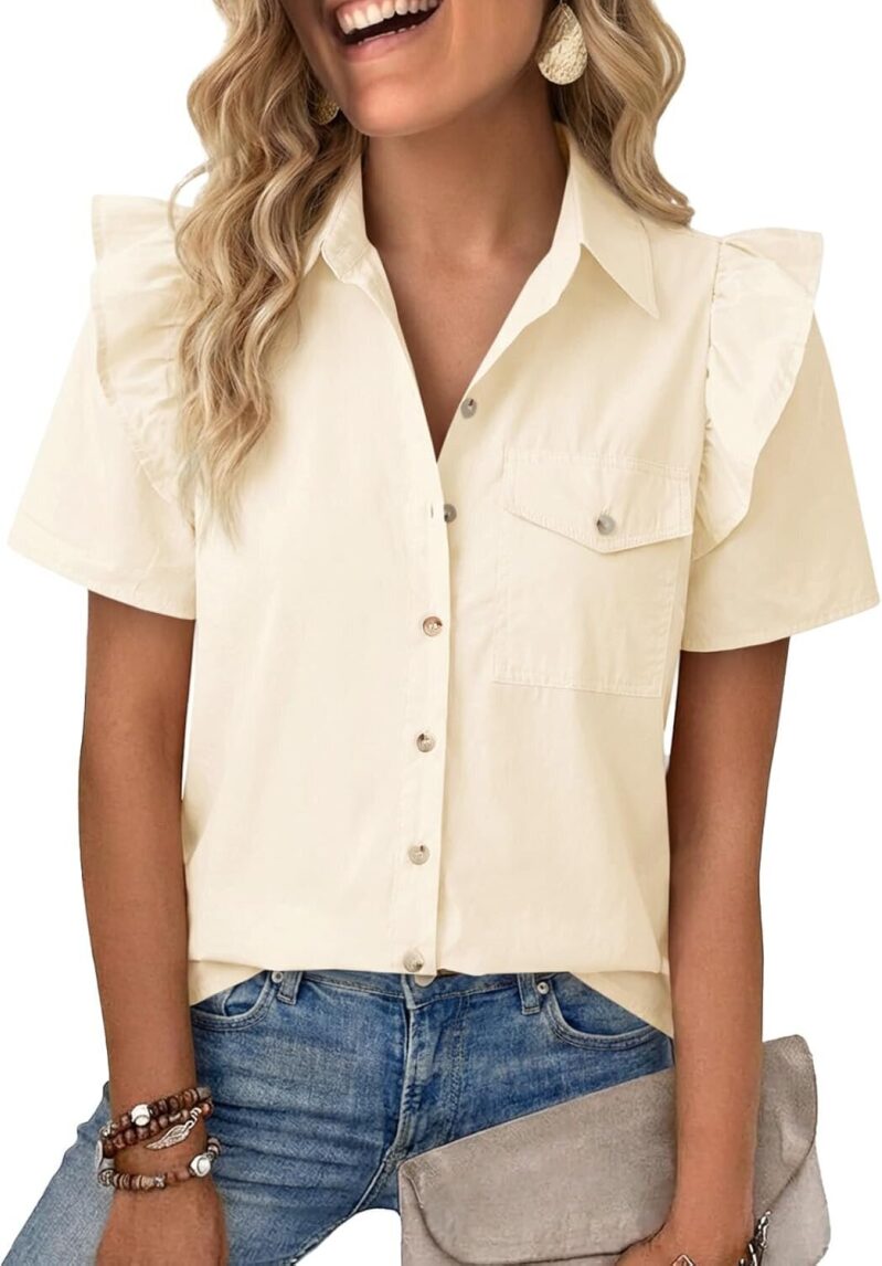 Cicy Bell Women's Babydoll Button Down Shirt - Stylish and Affordable