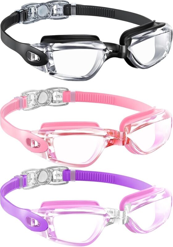 Affordable Kids Swimming Goggles (3 Pack) - Perfect for Young Swimmers