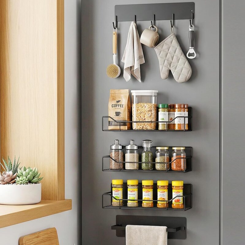 Magnetic Spice Rack for Refrigerator - Save Space & Organize