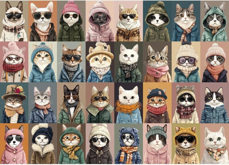 Fashionable Cat Puzzle: 1000 Pieces, $9.99