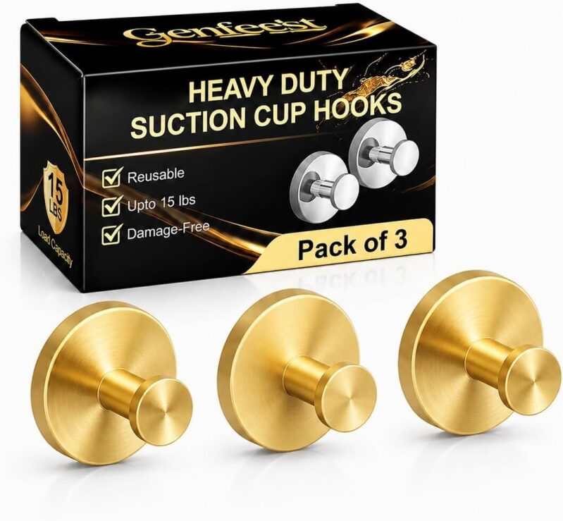 Heavy Duty Suction Cup Hooks, 3 Pack - Affordable and Durable