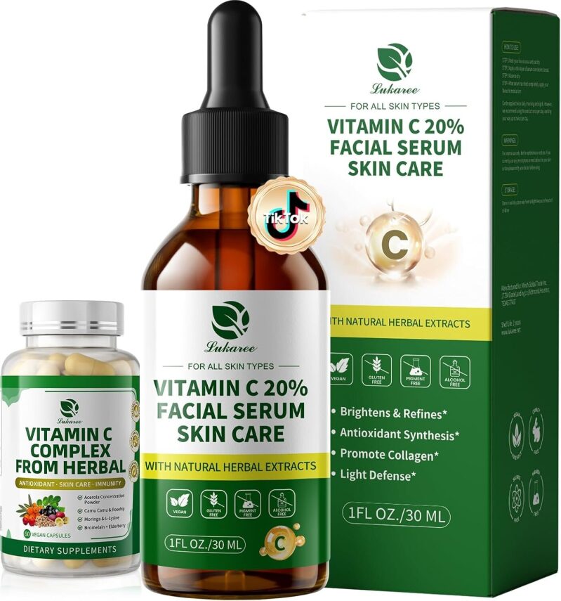 Vitamin C Face Serum with Vitamin C Capsules Set - 50% Off