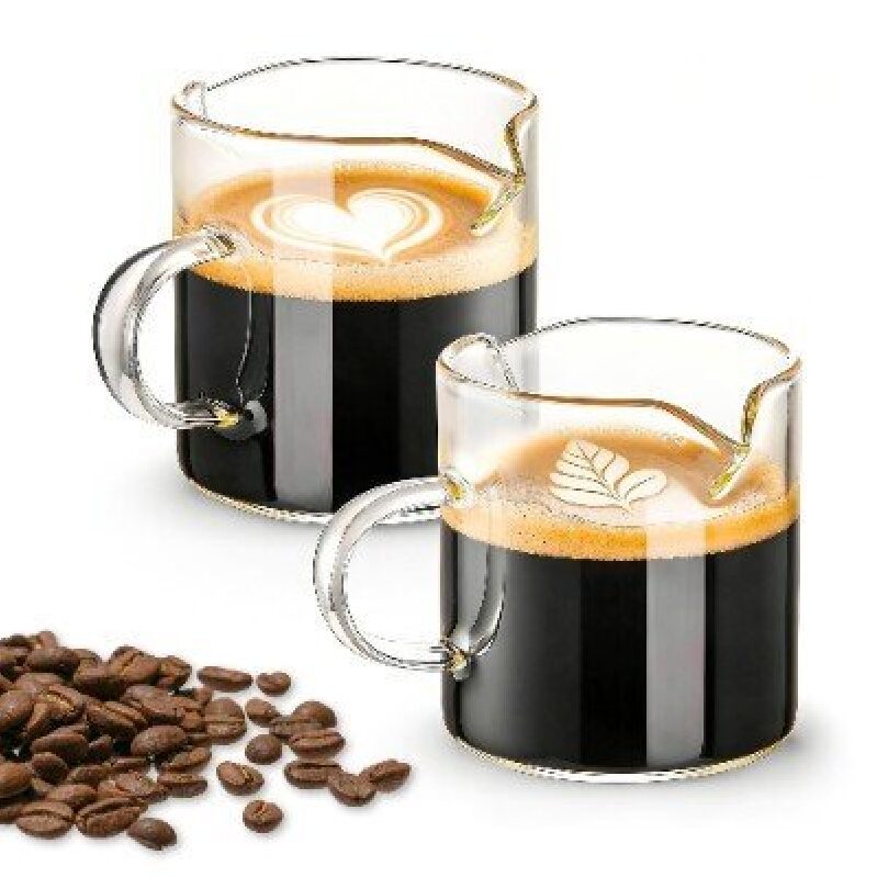 Premium Glass Espresso Cups, 2-Pack