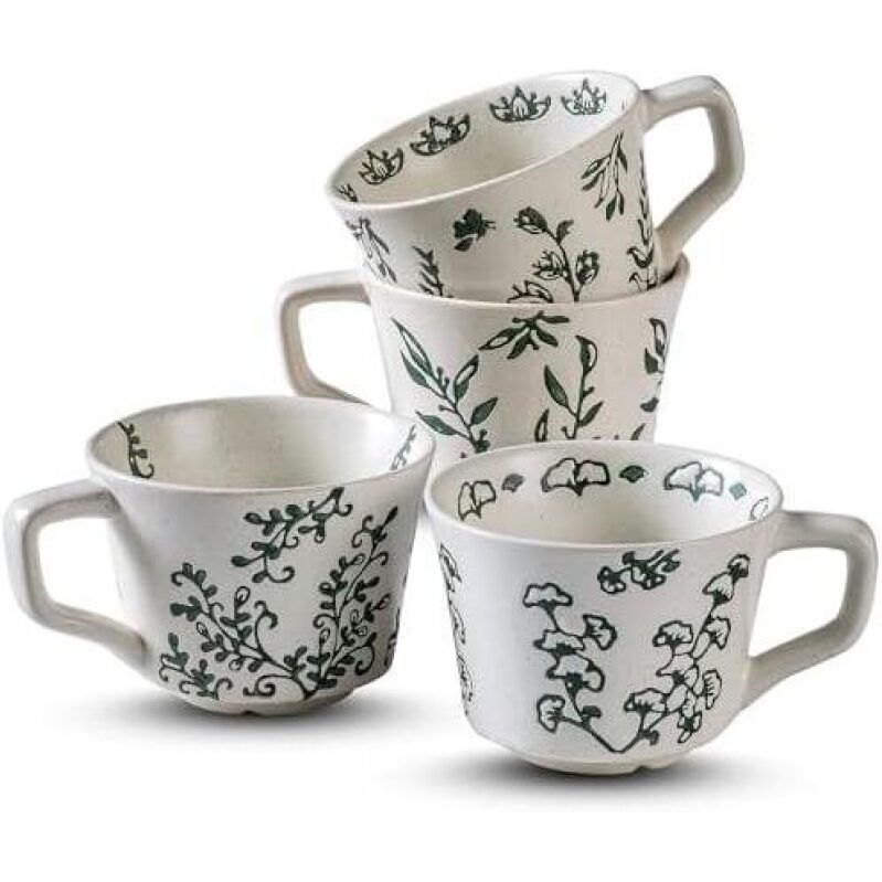 Set of 4 Ceramic Mugs - 11 oz - 30% Discount