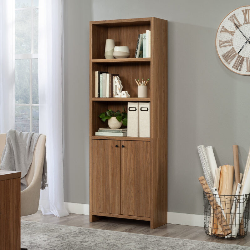 Mainstays Westley 5 Shelf Bookcase with Doors - Perfect for Home Office