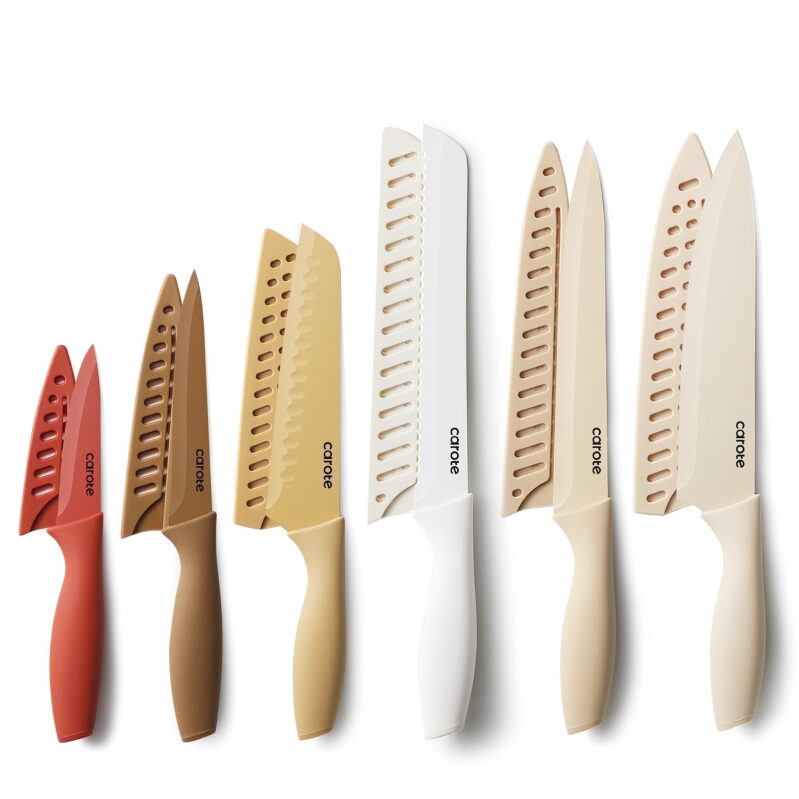 Carote 12 Pcs Kitchen Knife Set Stainless Steel w/Creamic Coating