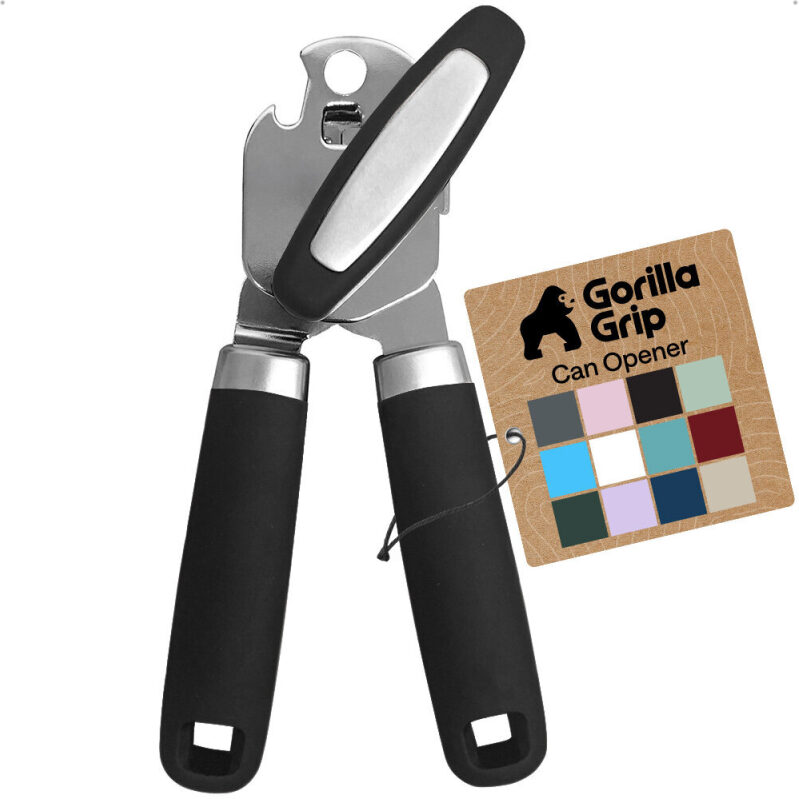 Gorilla Grip Stainless Steel Manual Can Opener - Heavy Duty, Easy to Use