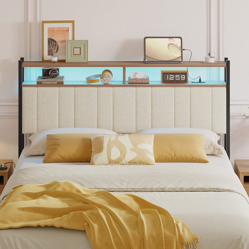 Pinmoco Headboard for Queen Size Bed with Storage