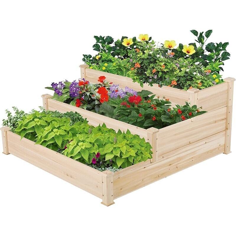 Yaheetech 3 Tier 47 x 47 x 22in Raised Garden Bed