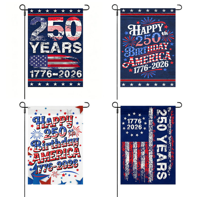 Celebrate America's 250th: Premium 4-Pack Patriotic Garden Flags