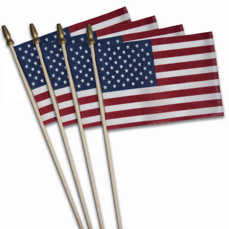 4-Pack Betsy Flags 4x6in Polycotton Patriotic Mini Flags