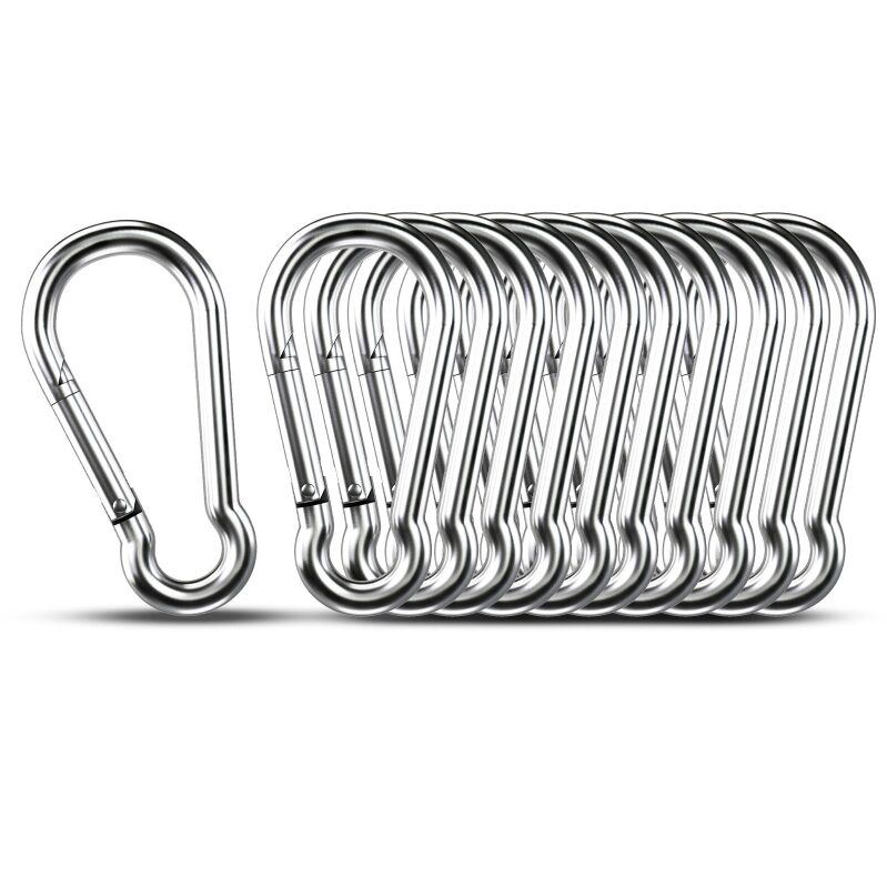 KINLINK 304 Stainless Steel Small Carabiner Clips - Durable, Waterproof, and Rust-Proof