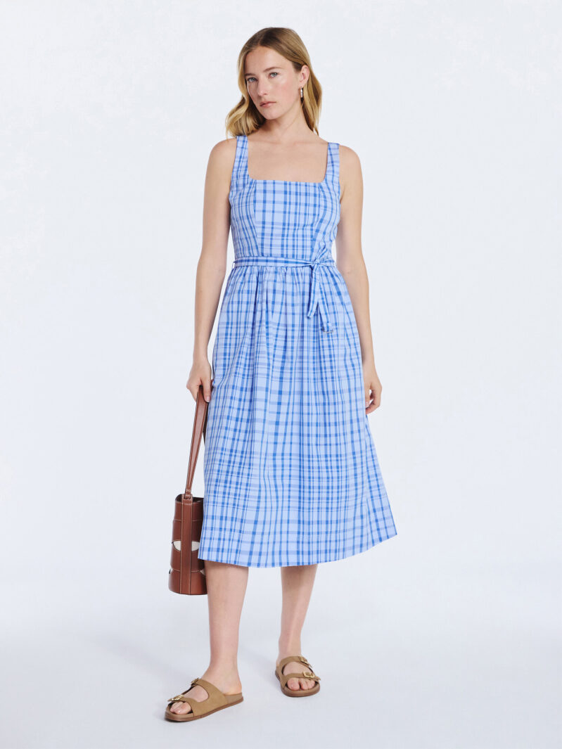 Free Assembly Women's Sleeveless Belted Cotton Midi Dress - Perfect for Any Occasion