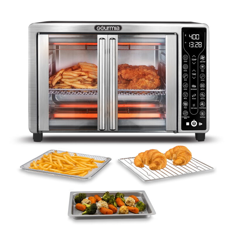 Gourmia 6-Slice French Door Air Fryer Toaster Oven with 17 Presets
