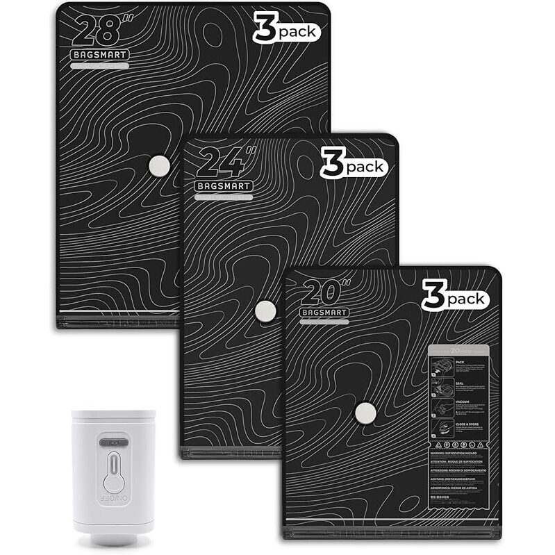 Bagsmart 9-Pack Travel Vacuum Seal Bags with Cordless Pump