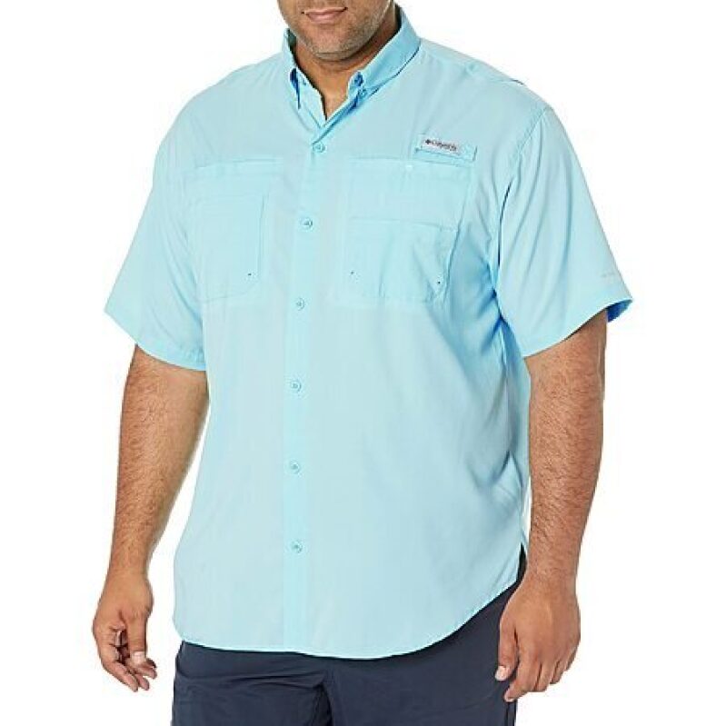 Columbia Men's PFG Tamiami II Short Sleeve Shirt - Light Blue