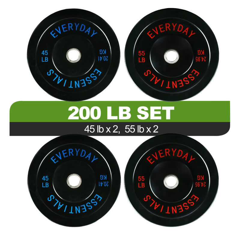FlexWave 200LB Olympic Bumper Plate Set: Premium Quality & Great Value