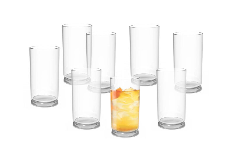 8-Pack Better Homes & Gardens Emerson Clear Glass Tumblers - 16oz