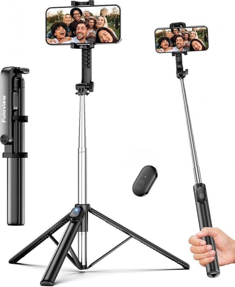 Fuloview 67” Selfie Stick Tripod for iPhone - Extendable & Wireless Remote