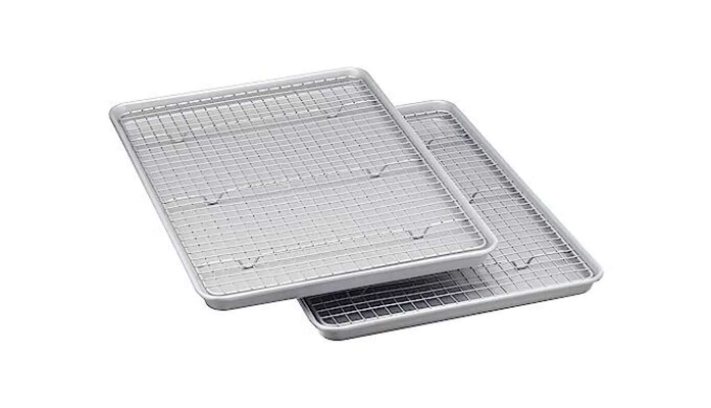 Amazon Basics Ceramic Nonstick Baking Sheets & Cooling Rack Set - 2-Pack
