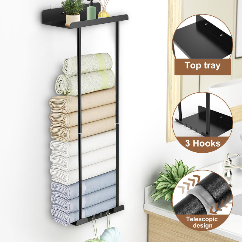 Aovky Towel Storage Shelf Rack
