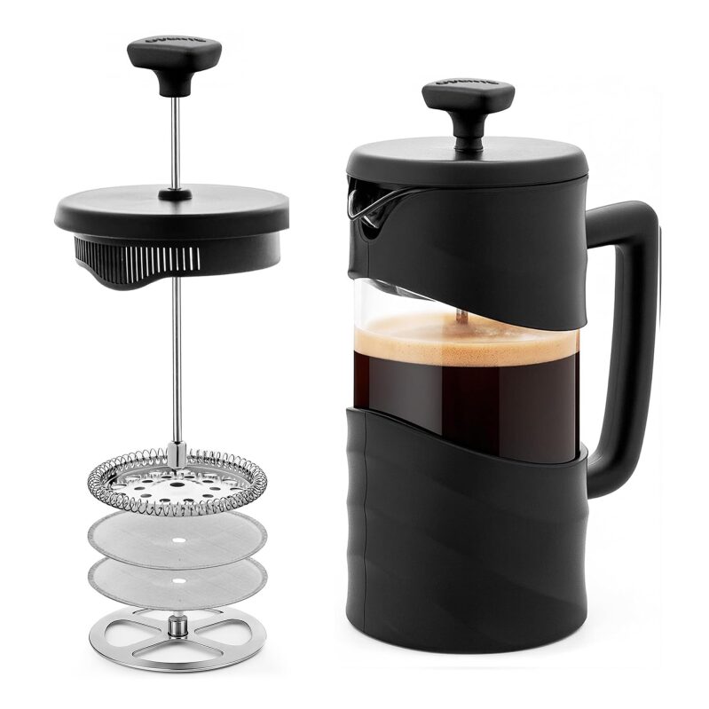 OVENTE French Press Coffee Maker 12 Ounce FPW12B - Premium Coffee Brewing