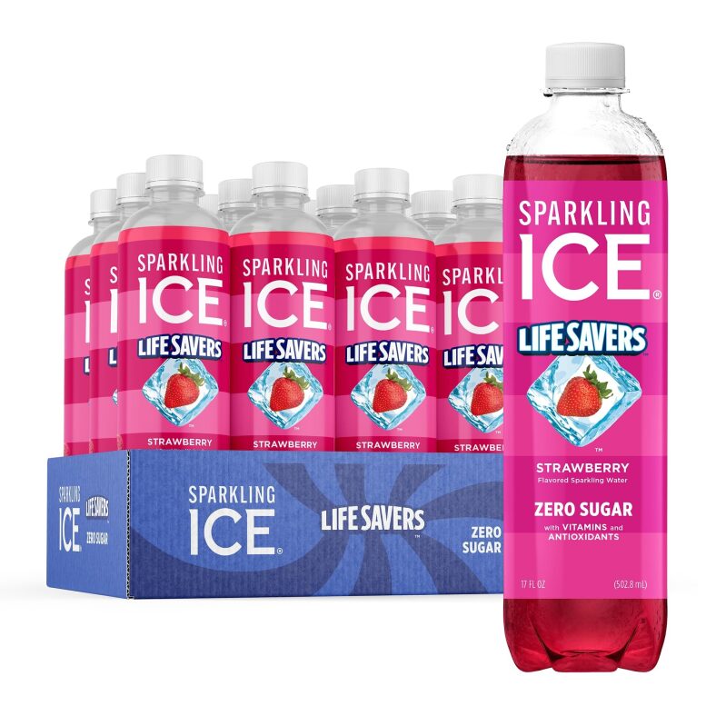 12pk Sparkling Ice LIFESAVERS Strawberry Zero Sugar Sparkling Water