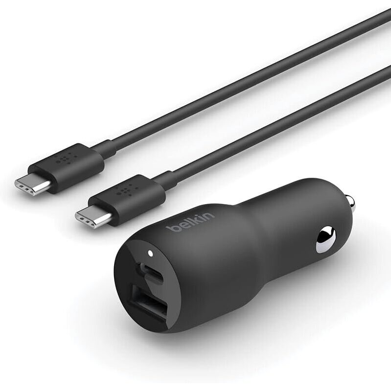 Belkin 37W Dual Port Fast Car Charger - Efficient Charging Solution