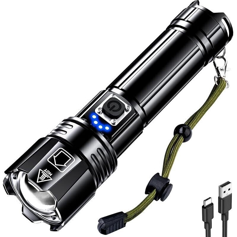 AKNEAR Rechargeable LED Flashlight: High Lumens, 2-Pack