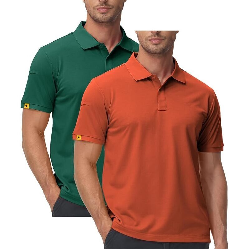 2 Pack ZITY Men's Short Sleeve Performance Sports Polo Shirts - Ultimate Comfort