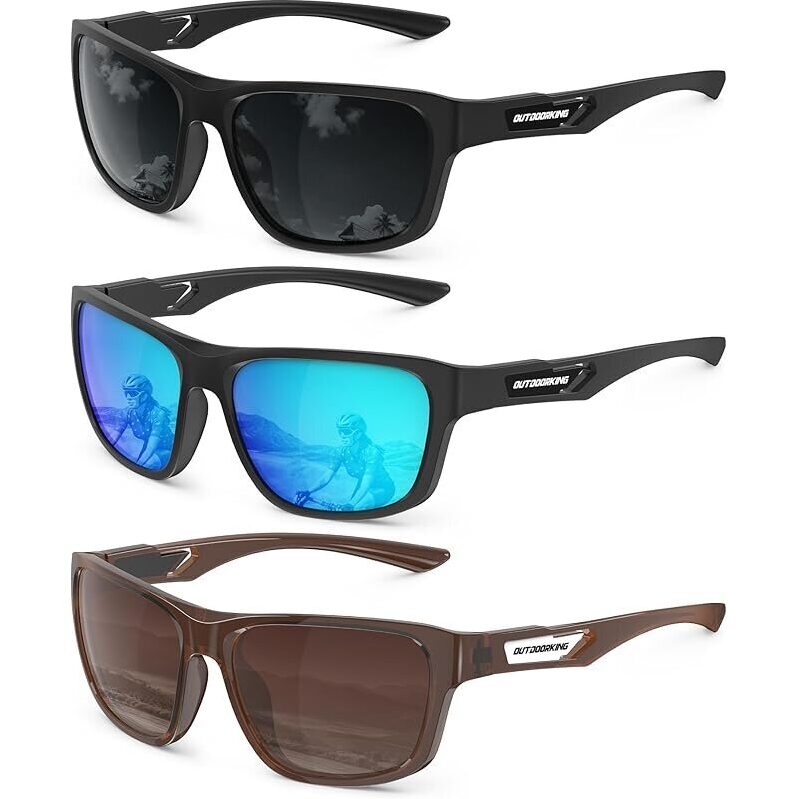 Kaliyadi Polarized Sunglasses with UV400 Protection (3-Pack)