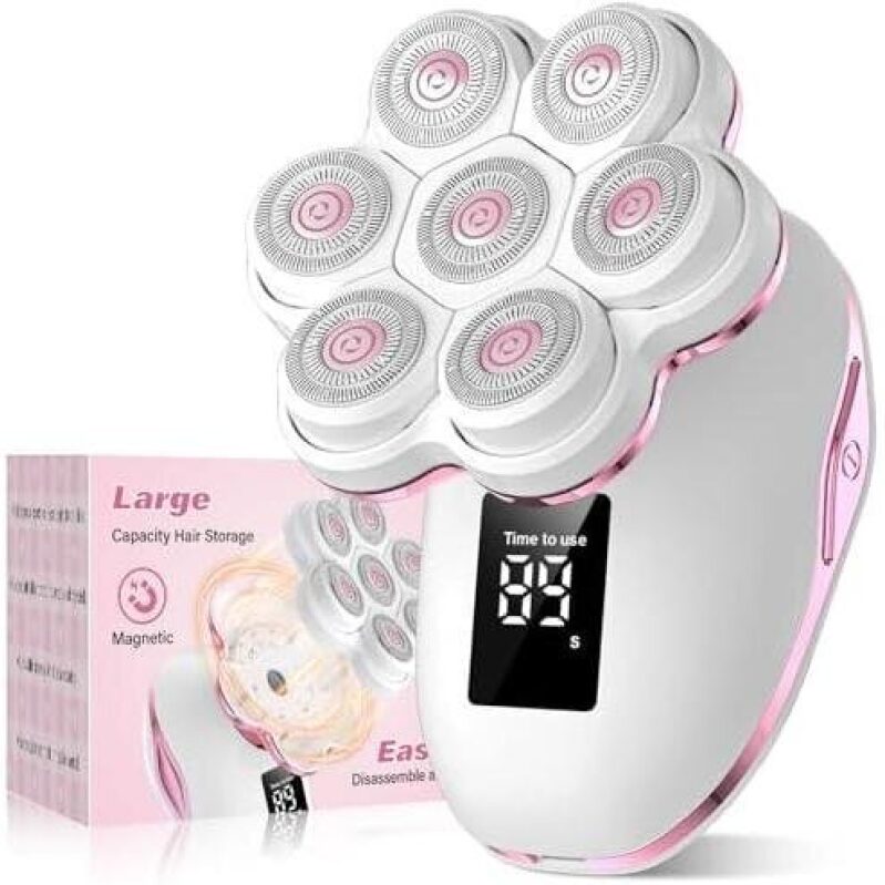 Electric Shaving Razor for Women, 50% Off, 5 Blades, Magnetic Hair Storage