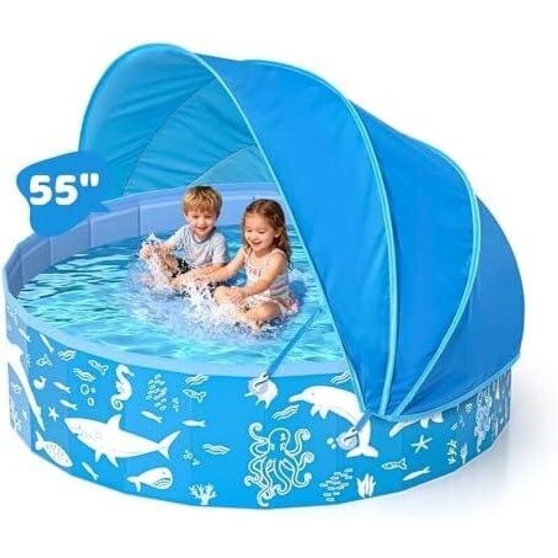 55 Inch Large Kids Pool with Canopy - 50% OFF