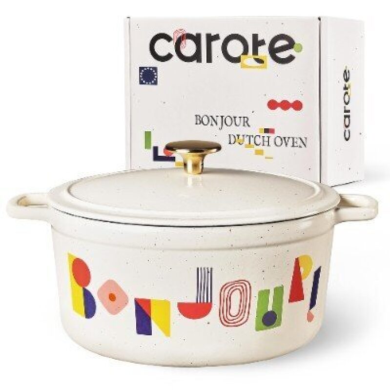 CAROTE Enameled Cast Iron Dutch Oven with Lid - A Modern Culinary Essential