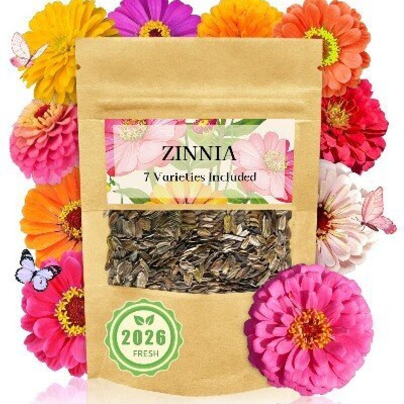 Zinnia Flower Seeds - 5000+ Seeds of 7 Varieties for Your Garden