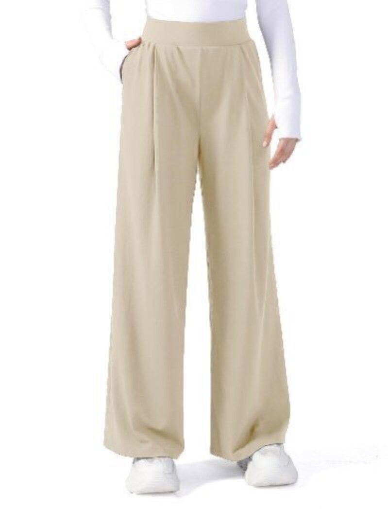 JOYCATCH Women's Wide-Leg Yoga Casual Pants - Beige
