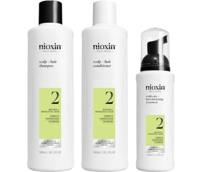 Nioxin System 2 Hair Care Trio: Scalp+Hair Shampoo & Conditioner - Save $23.19